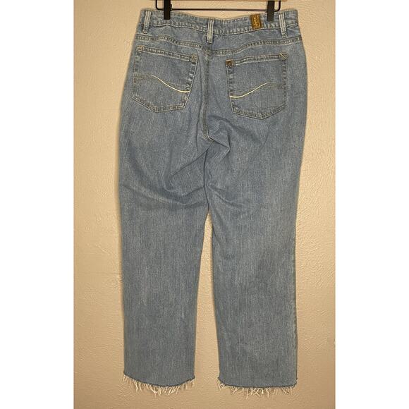 Aura Wrangler Womens regular Rise Blue Jeans Straight Light Wash 8R - Picture 2 of 10